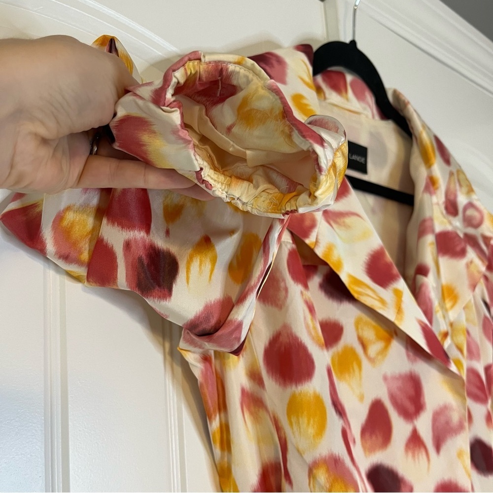 Rena Lange Silk Colorful Pattern Blazer Coat Size 6 Spring Abstract Summer - Picture 3 of 8